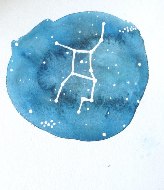 570x661 Custom Zodiac Watercolor Etsy - Zodiac Watercolor