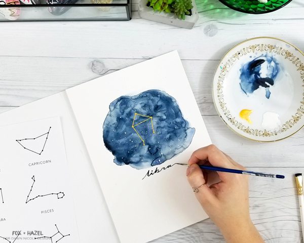 600x480 Easy Watercolor Zodiac Constellation Tutorial Dawn Nicole - Zodiac Watercolor