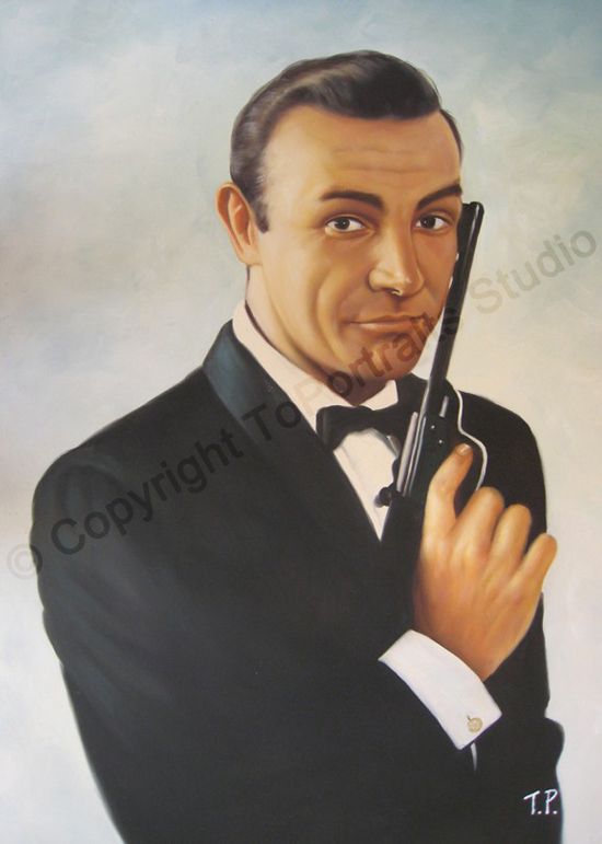 550x771 James Bond 007, Sean Connery - 007 Painting