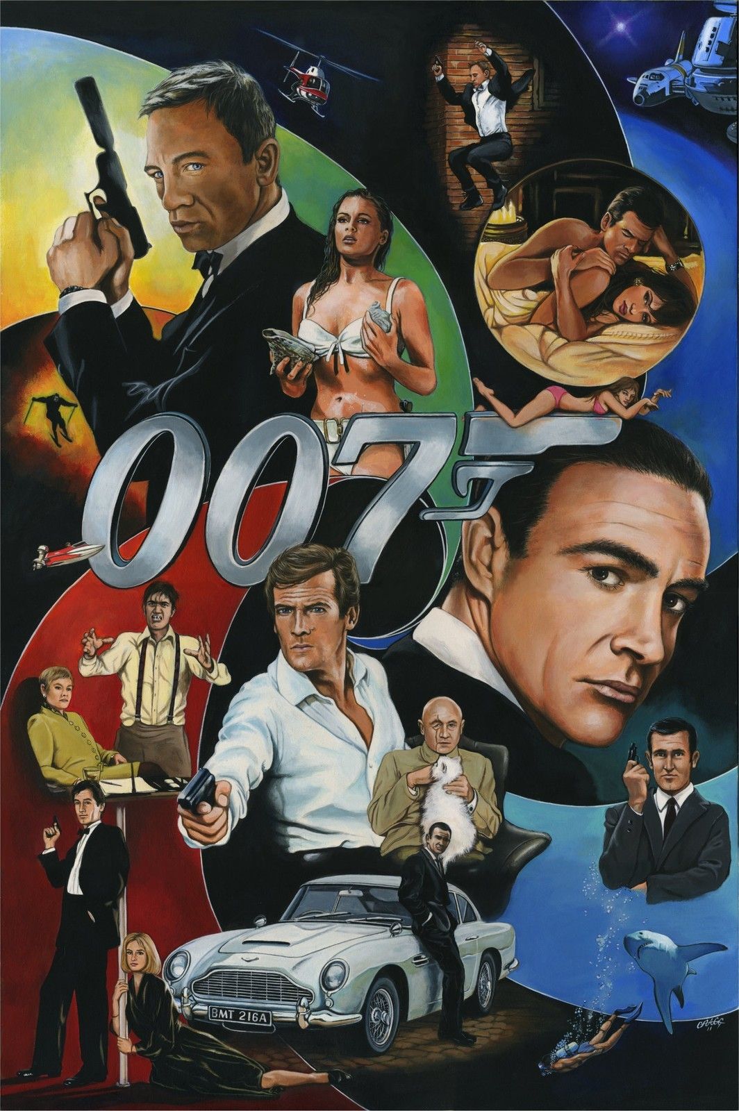 1064x1600 James Bond 007 Sean Connery Original Art Painting By Ed Gragg - 007 Painting