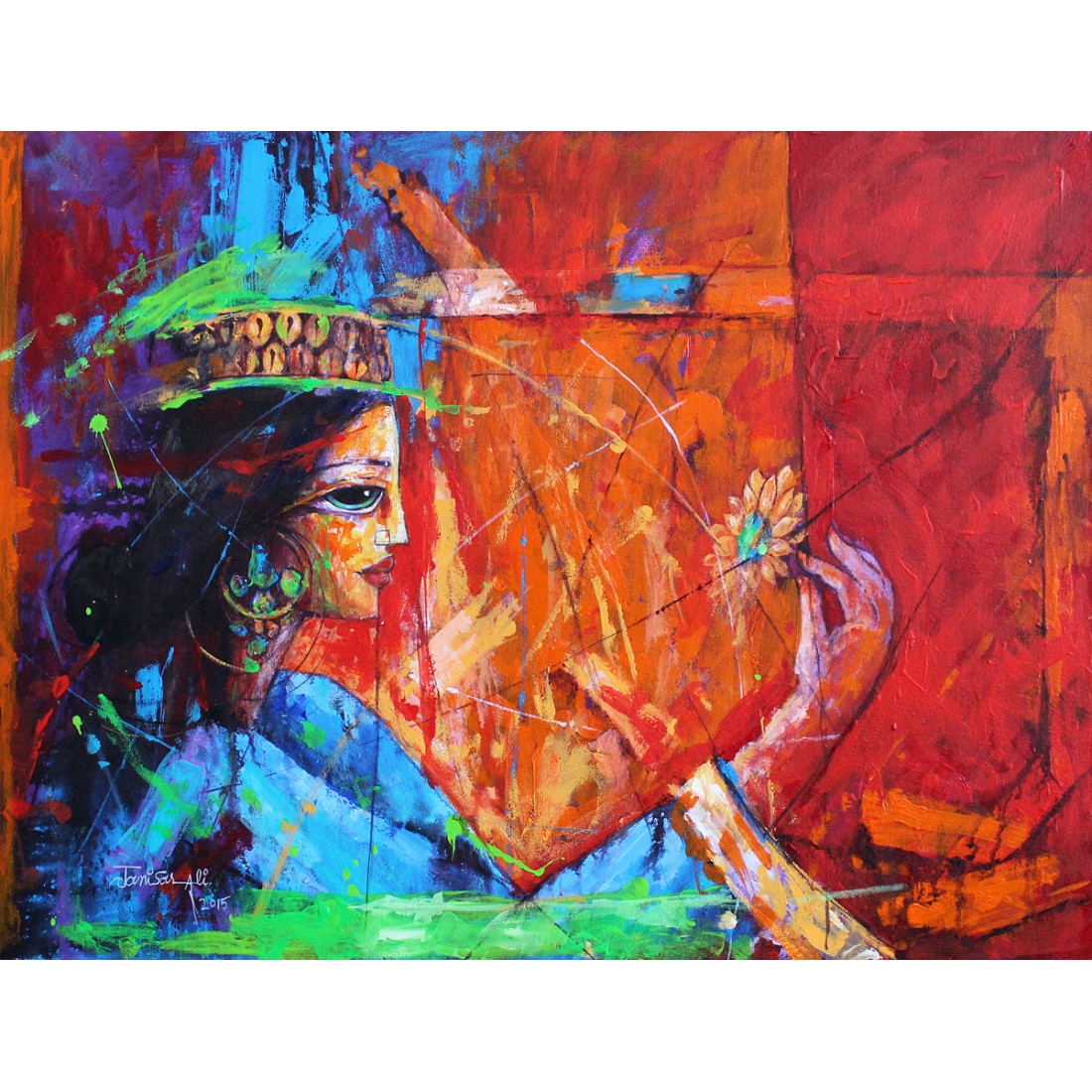 1100x1100 Janisar Ali, 18 X 24 Inch, Acrylics On Canvas, Figurative Painting - 007 Painting