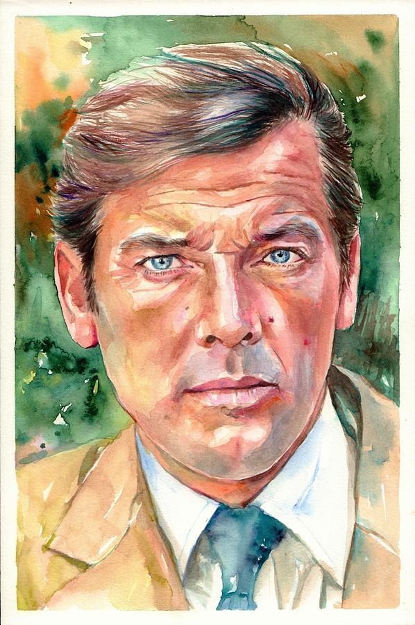 598x900 Roger Moore Portrait 007 James Bond Painting By Suzann's Art - 007 Painting