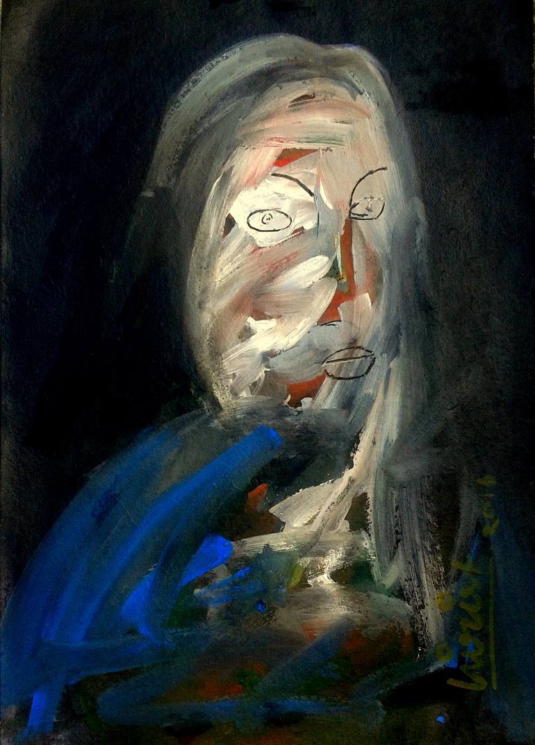 770x1073 Saatchi Art Female Portrait 007 Painting By Girish Chandra - 007 Painting