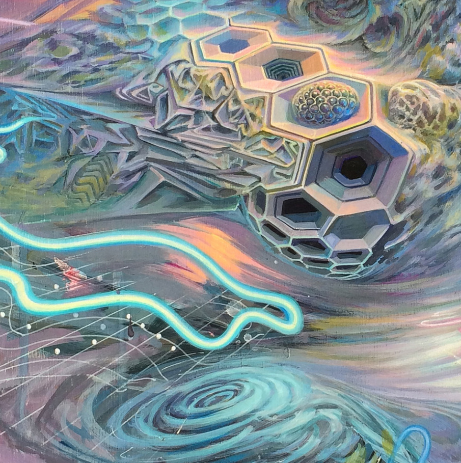 905x909 Topographic Dawn Print - 1 Painting