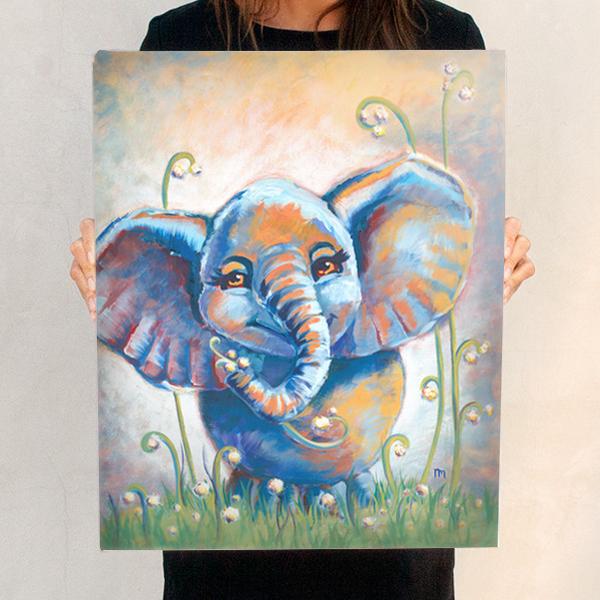 600x600 Happy Elephant - 1 Painting