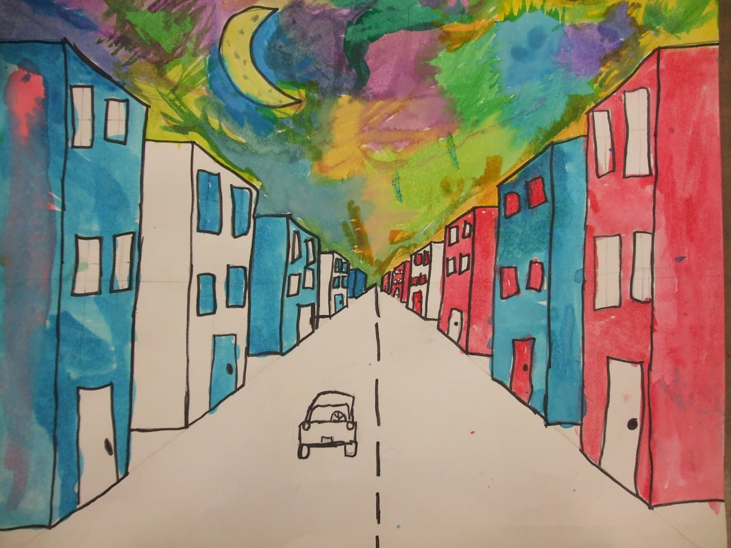 1067x800 One Point Perspective - 1 Point Perspective Painting