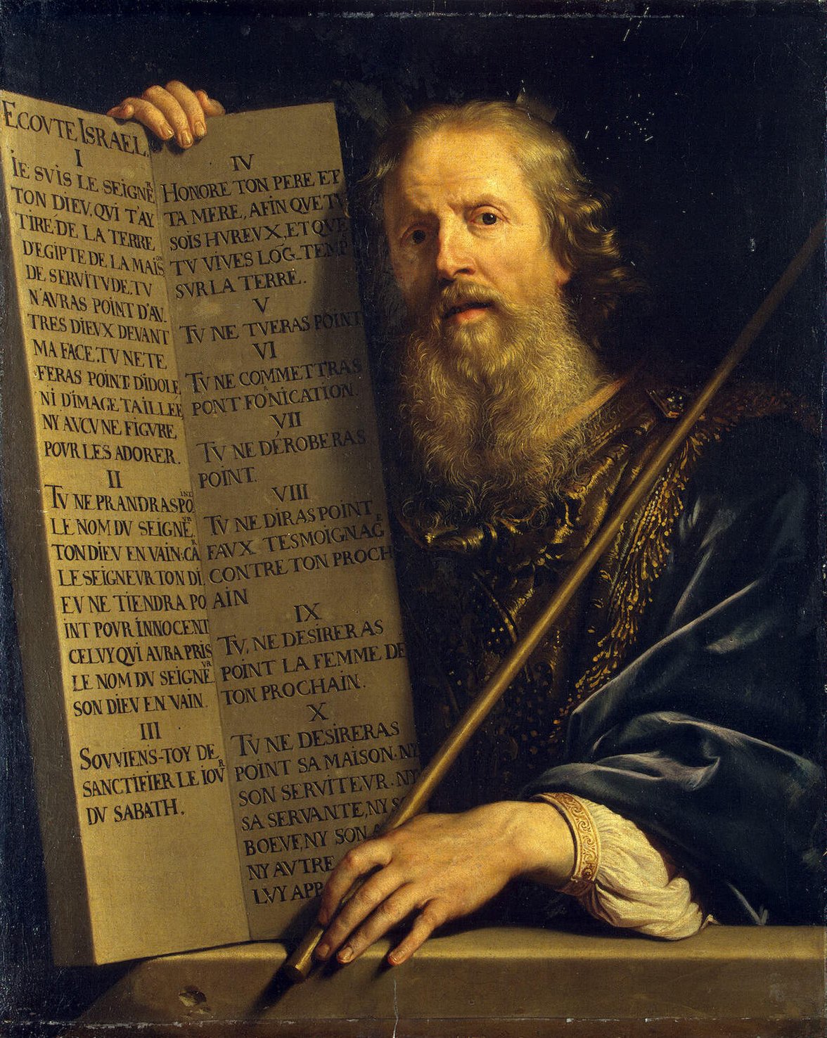 1176x1476 Moses With The Ten Commandments Painting Champaigne Philippe De - 10 Commandments Painting
