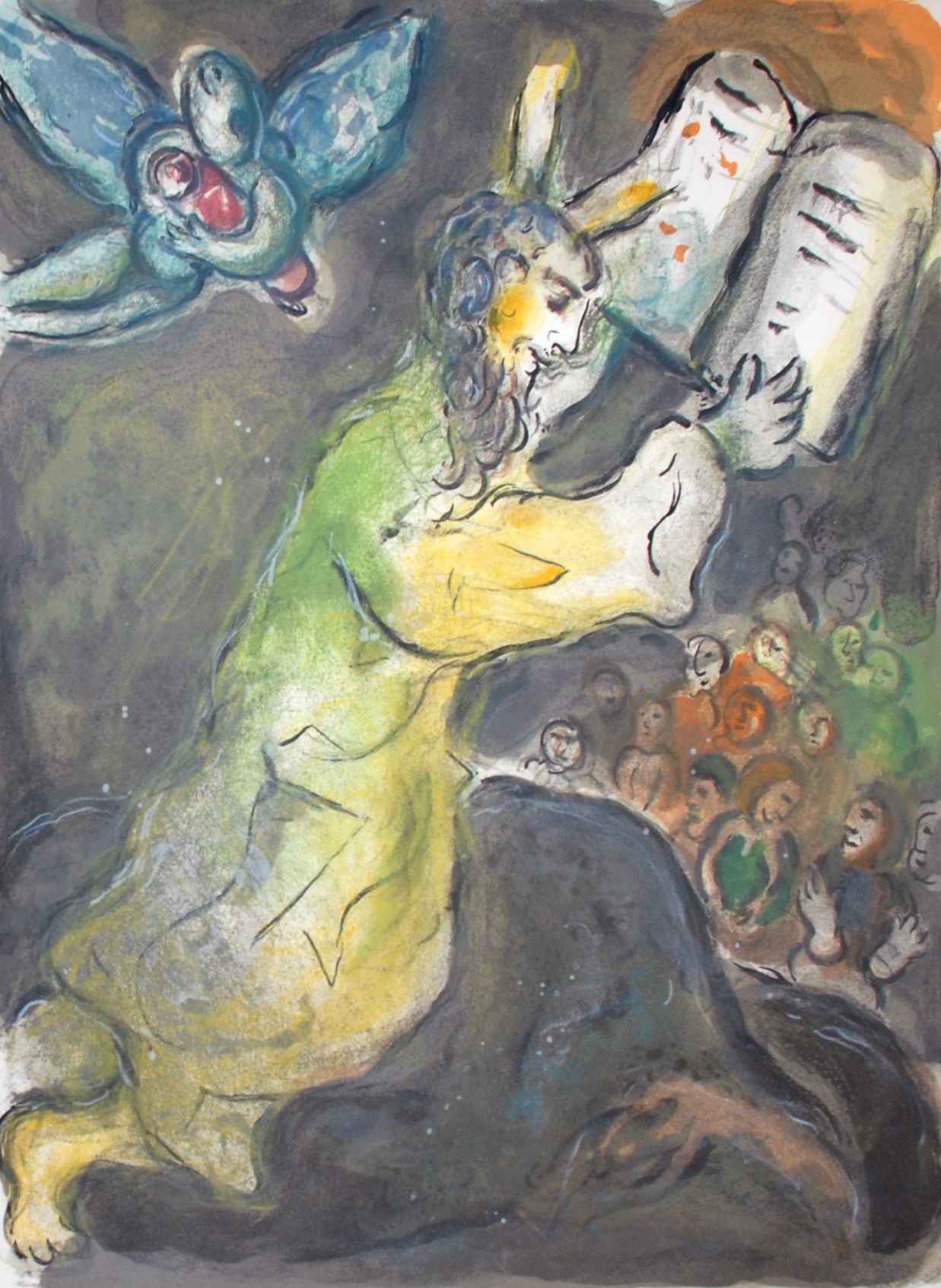 1237x1693 The Ten Commandments, From The Story Of Exodus Georgetown Frame - 10 Commandments Painting