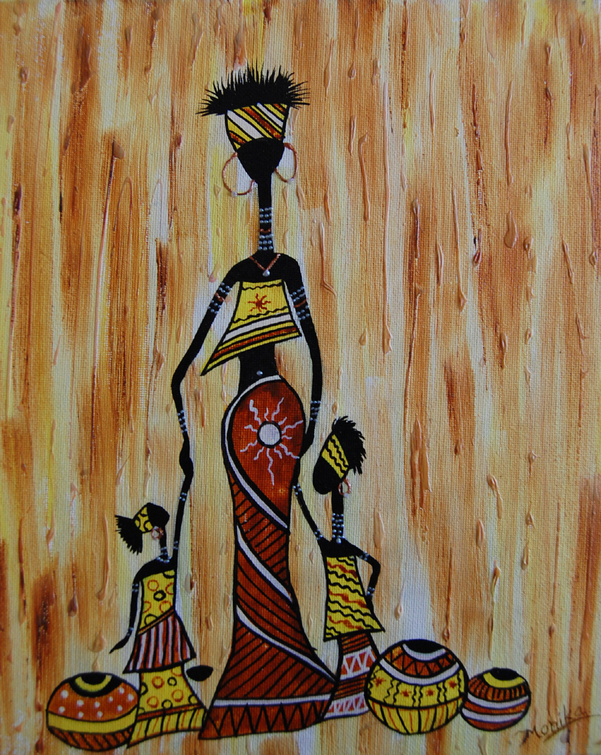 875x1100 Mother Figurine 10'' X 12'' Vertical Acrylic Painting On Canvas - 10 Painting