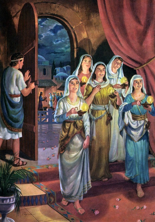 542x777 Ten Virgins 16 Matthew 25 The Kingdom Of Heaven - 10 Virgins Painting