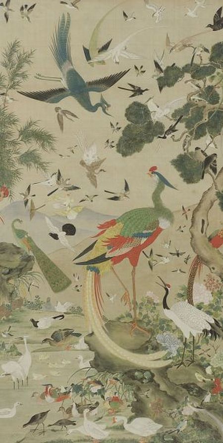 450x894 100 Birds Painting Sale Number 2292, Lot Number 21 Skinner - 100 Birds Painting