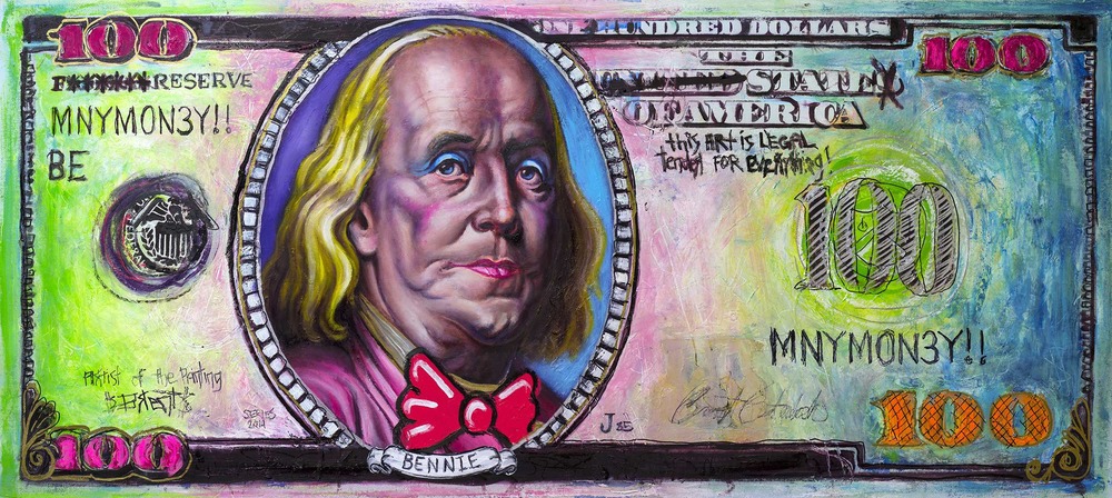 1000x448 Brent Estabrook Mugello Gallery - 100 Dollar Bill Painting