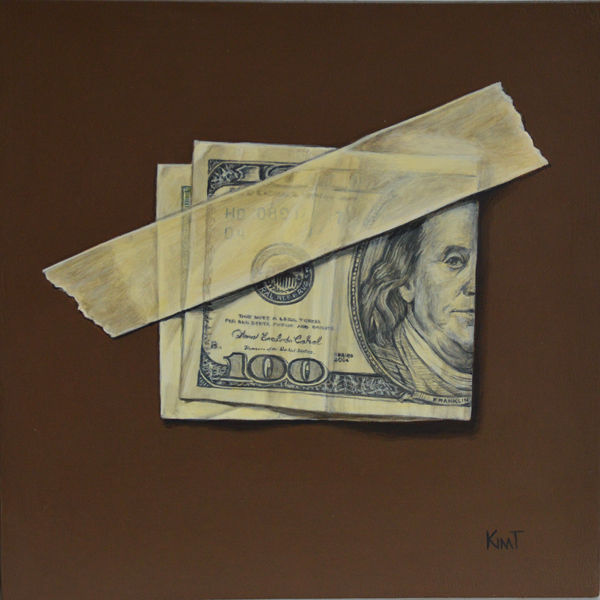 600x600 Paintings By Kim Testone Ebay Auction Ending Tonight - 100 Dollar Bill Painting