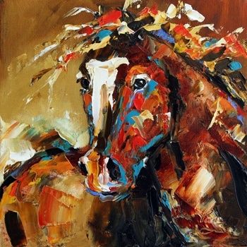 350x350 Summer Horse 17 Horse Painting By Texas Artist Laurie Pace 100 - 100 Horses Painting