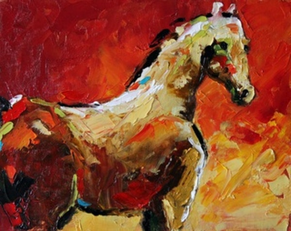600x476 Summer Horse Painting 7 By Texas Artist Laurie Pace, 100 Horses - 100 Horses Painting