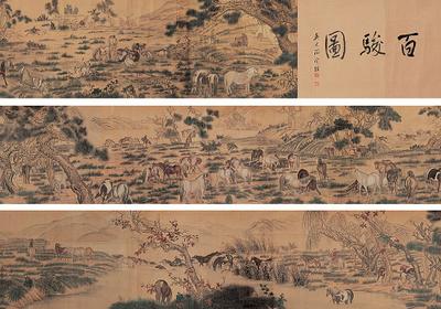 400x280 Top 10 Most Famous Chinese Paintings - 100 Horses Painting