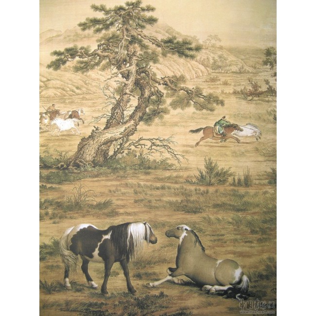 650x650 Calligraphy China Calligraphy Painting Artists Calligraphy - 100 Horses Painting