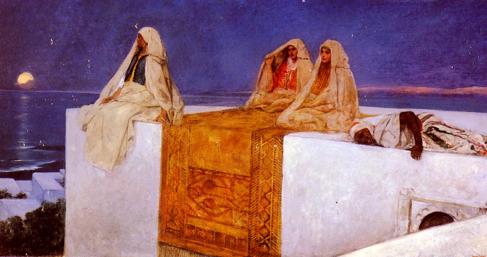 1000x528 Arabian Nights Painting Benjamin Constant Oil Paintings - 1001 Nights Painting