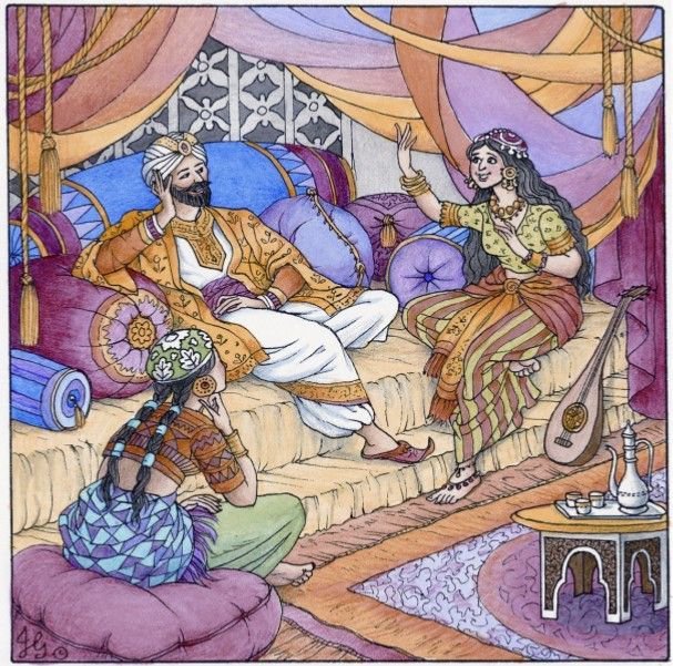 607x601 One Thousand And One Nights Shahrazad, The Traditional Feminist - 1001 Nights Painting