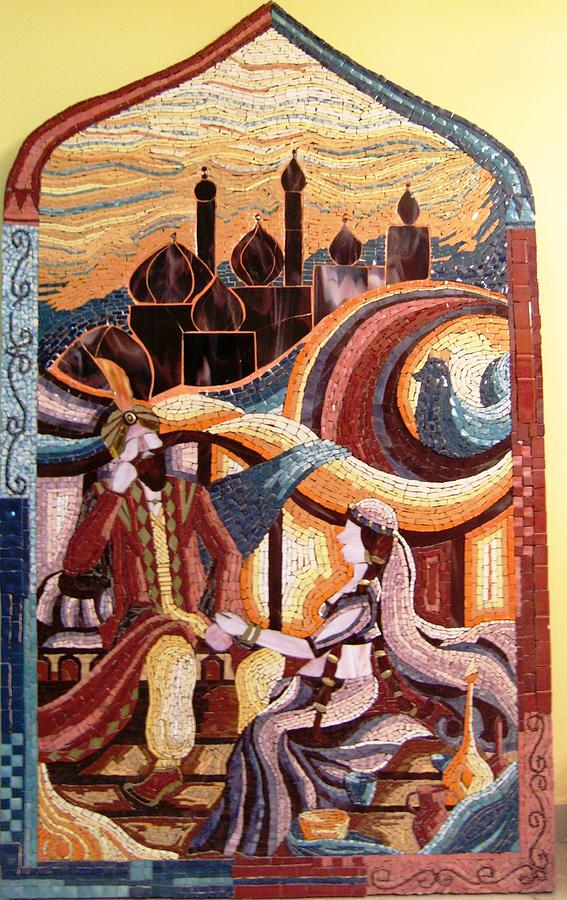 567x900 1001 Nights Mixed Media By Reem Derbala - 1001 Nights Painting