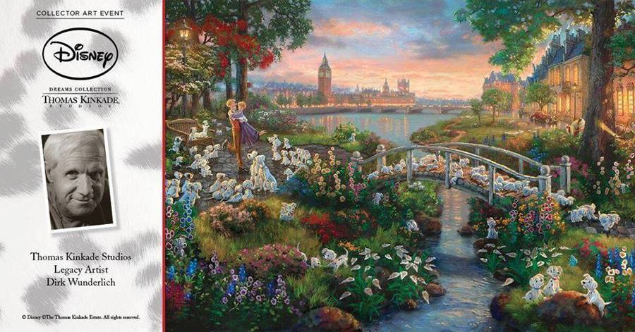 900x471 101 Dalmatians By Thomas Kinkade Studios 18x27 Canvas - 101 Dalmatians Painting