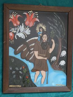 236x314 Folk Art Mother And Child Original Painting By Rose Walton Framed - 11x14 Painting