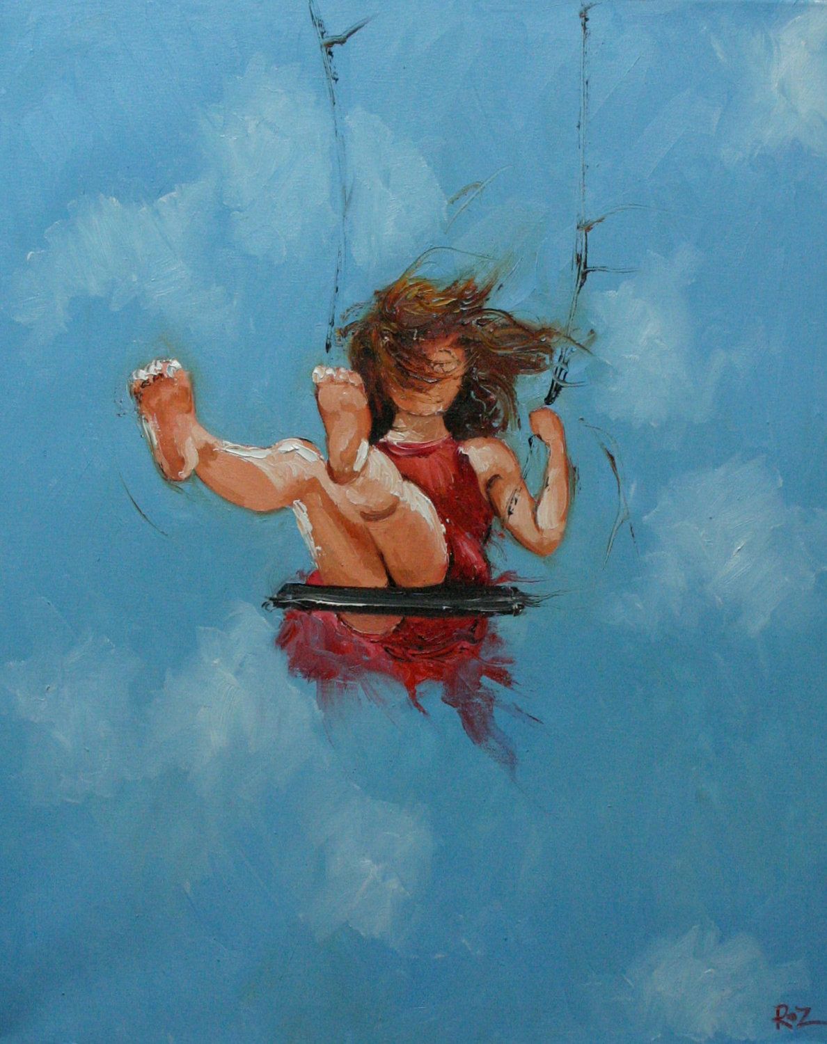 1188x1500 Print Swing 31 11x14 Inch Print From Oil Painting By Roz - 11x14 Painting