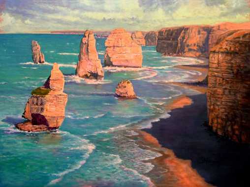 508x381 Paintings Of The 12 Apostles, Great Ocean Road Art By Fred Marsh - 12 Apostles Painting
