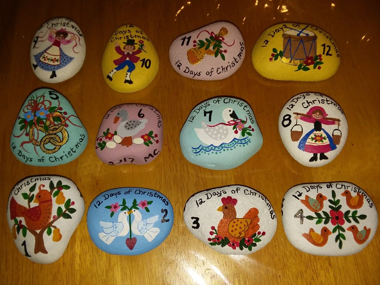 1288x966 Easy Paint Rock For Try - 12 Days Of Christmas Painting