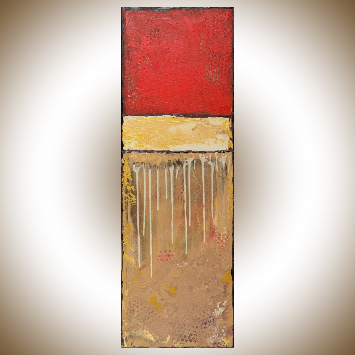 1200x1200 Golden Luck By Qiqigallery 12 X 36 Original Modern Abstract - 12 Painting