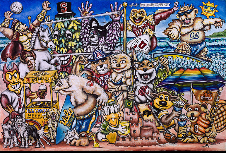 772x523 Pac 12 Football Sports Art - 12 Painting