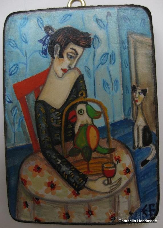 572x800 Painting Cat Friendship 12'', Hand Painted Products - 12 Painting