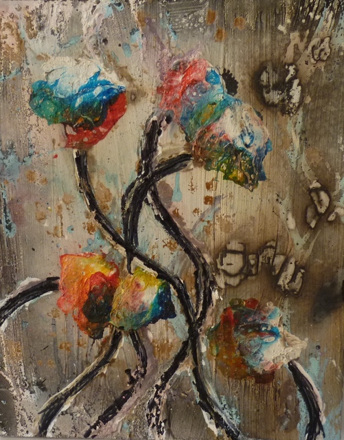 501x640 Edward Bolwell Artwork Flowers In The Rain Original Painting - 123 Painting