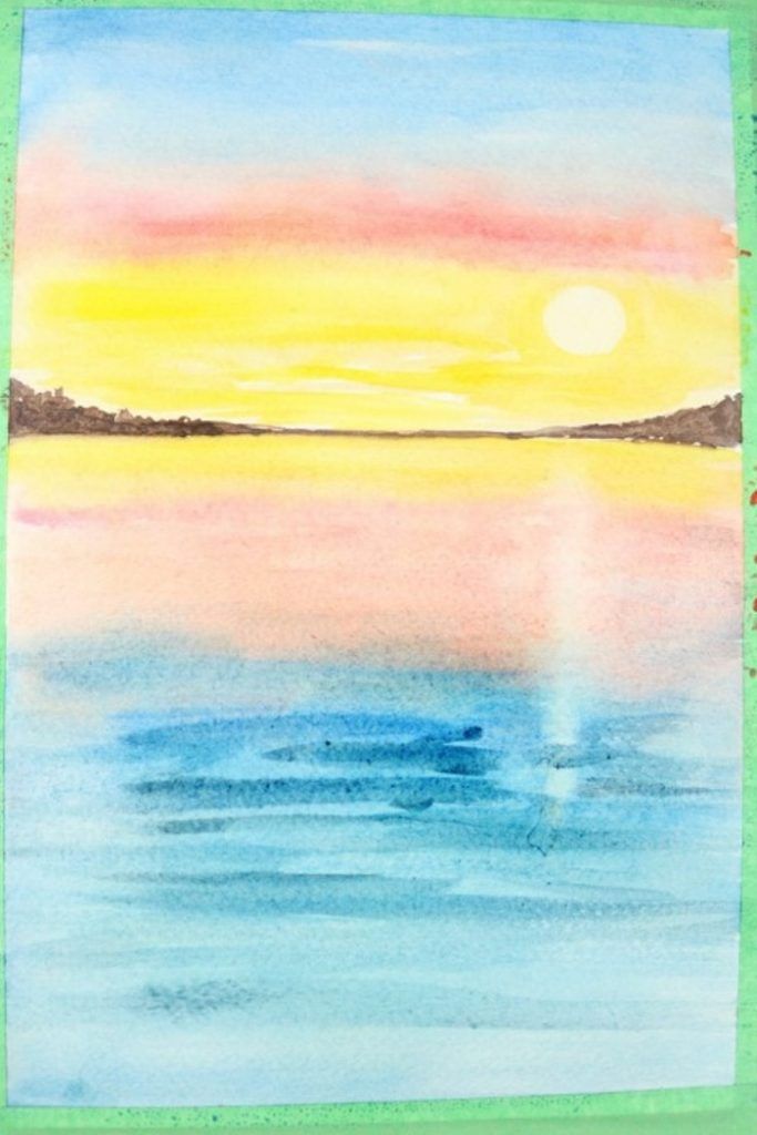 683x1024 Simple Steps On How To Paint A Sunset With Watercolors The Art - 123 Painting