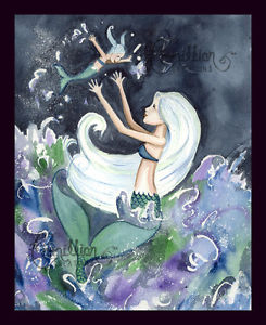 245x300 123 Mermaid Amp Baby Print From Original Painting By Camille - 123 Painting