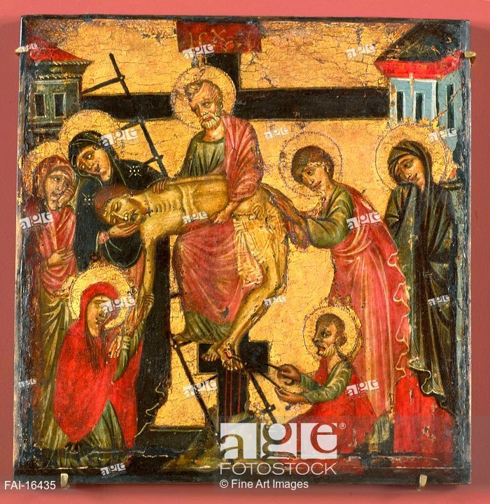 700x721 The Descent From The Cross. Corso Di Buono (13th Century). Tempera - 13th Century Painting