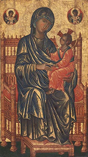 311x550 Artist Byzantine 13th Century Painting Enthroned - 13th Century Painting