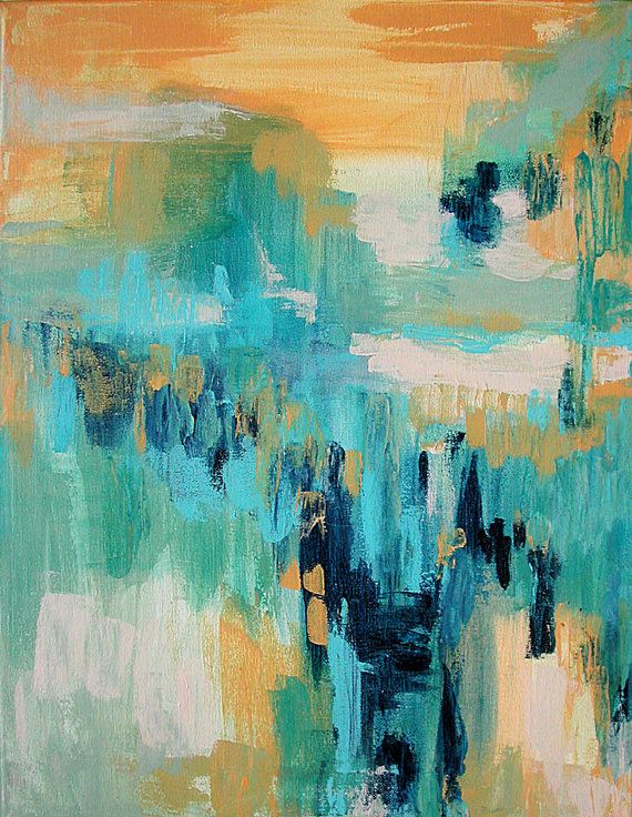570x736 Original Abstract Painting On 16x20 Canvas By By Lindasuzstudios - 16x20 Canvas Painting
