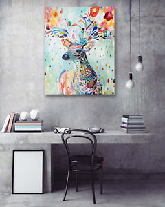 240x300 Deer Leaves Scene Abstract Art Home Wall Decor 16x20 Painting - 16x20 Painting