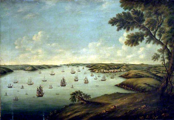 700x483 Milford Haven Harbor In 1776. Painting By George Attwood. - 1776 Painting