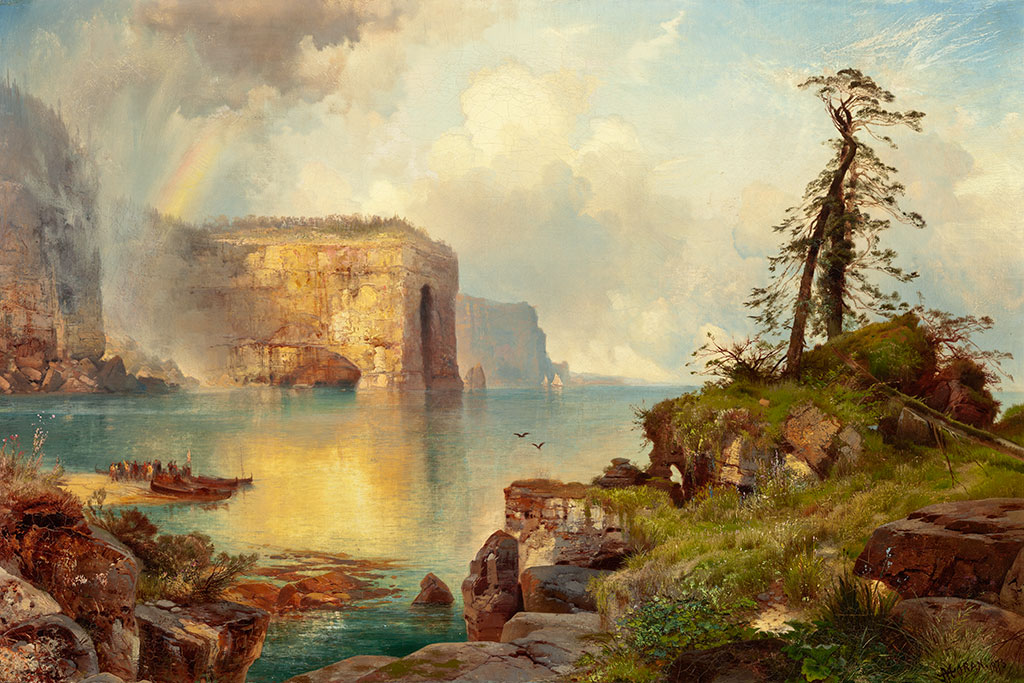 1024x683 Pictured Rocks Formation Featured In 1800s Painting - 1800s Painting