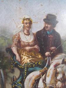 225x300 Antique 1800s Unsigned European Horse Amp Buggy Ride Oil Painting Ebay - 1800s Painting