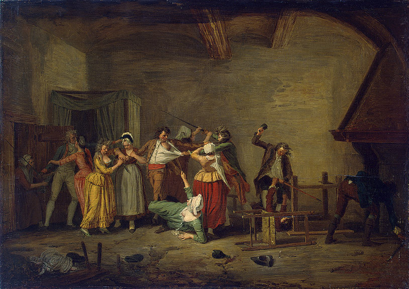 814x575 Men Fighting Second Half Of The 18th Century Painting Defrance - 18th Century Painting