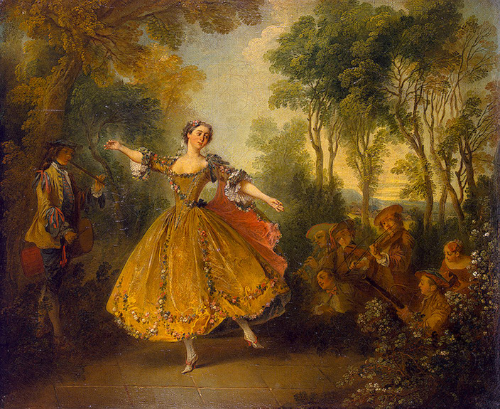 704x575 Mlle Camargo Dancing First Half Of The 18th Century Painting - 18th Century Painting