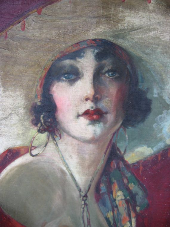 570x760 Exquisite Oil Painting On Canvas. 1920's 1930's Woman's Portrait - 1920s Portrait Painting
