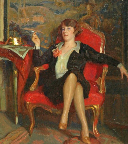 500x565 It's About Time The New Western Woman Of The 1920s - 1920s Portrait Painting