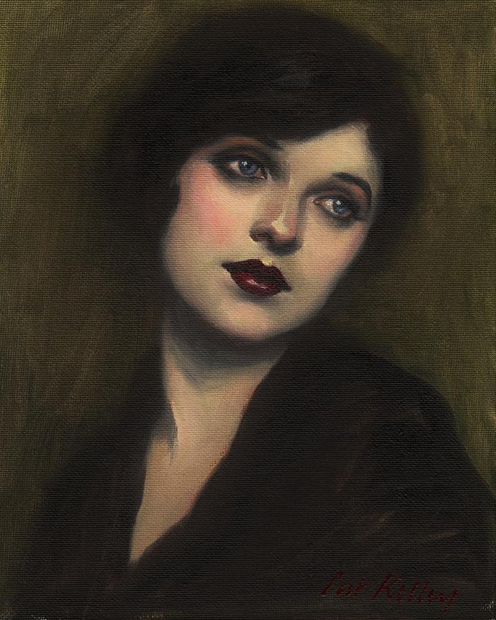 720x900 Portrait Of 1920s Girl Painting By Pat Kelley - 1920s Portrait Painting