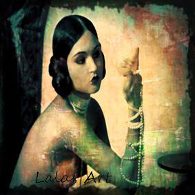 283x283 Vintage Painting Portrait Of A Young Woman With Pearls 1920s - 1920s Portrait Painting