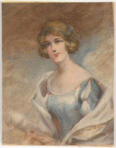 236x300 Adolf Pirsch (1858 1929) Portrait Of A Lady, Oil Painting, 1920s - 1920s Portrait Painting