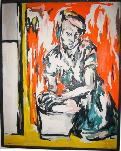 401x500 Artist Raeford Liles Acrylic Paintings 1950's France - 1950 Painting